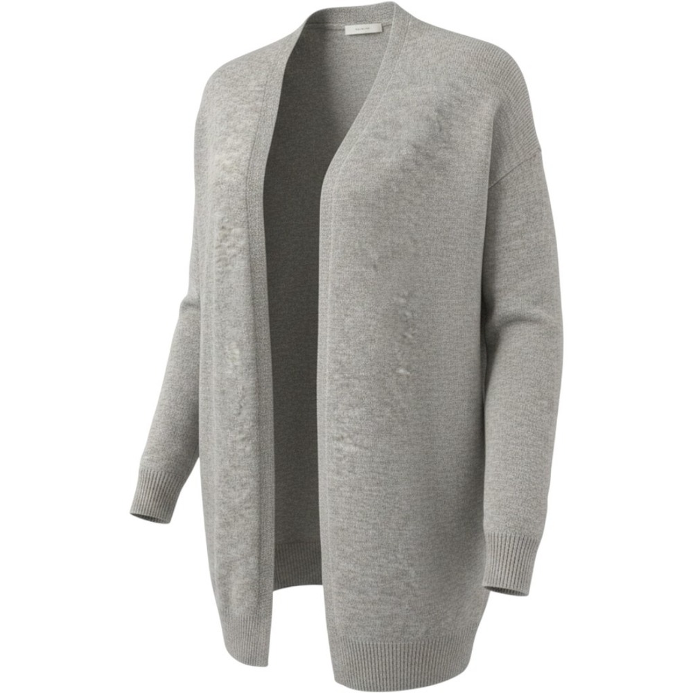Harper Lane Heather Grey Wool Cashmere Open Front Cardigan Sweater HLGT47880 L